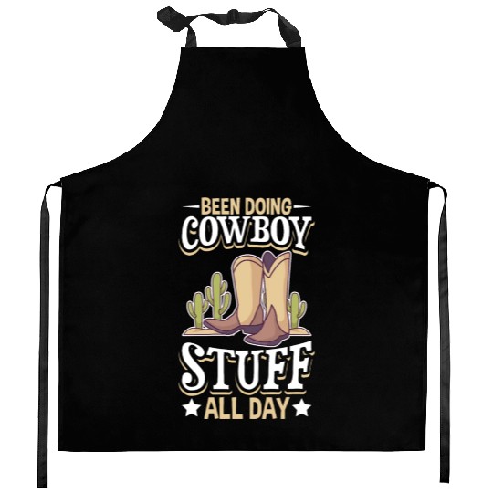 Cowboy Barn Bull Rider Rodeo Country Western Gift Kitchen Aprons