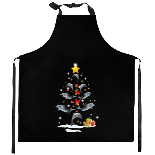 Giraffe Christmas Tree Giraffe Xmas Funny Gift Kitchen Aprons