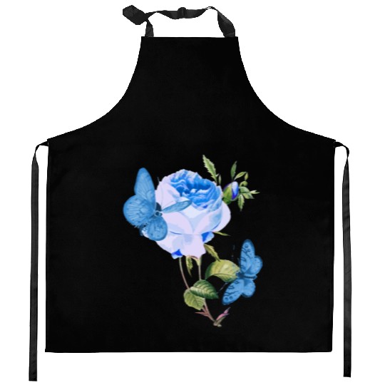 Blue Butterflies Gardening Womens Butterfly Kitchen Aprons