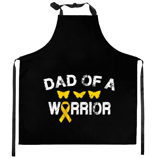 dad Of A Warrior Childhood Cancer Awareness Suppor Kitchen Aprons