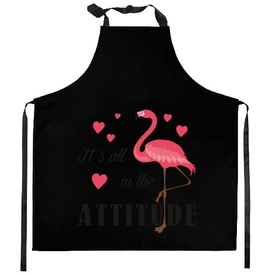 It'S All In The Attitude Cute K Flamingo Lover Wat Kitchen Aprons