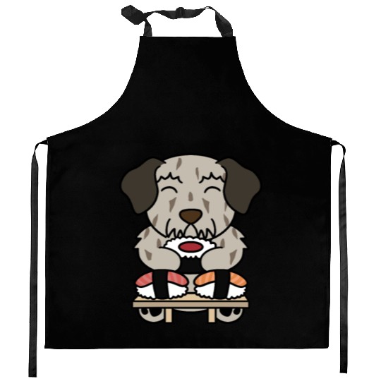 Sushi Lover Irish Wolfhound Kitchen Aprons