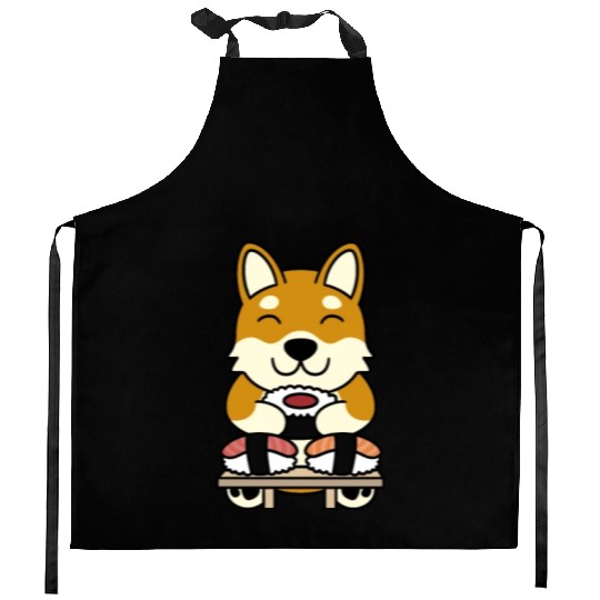 Sushi Lover Shiba Inu Kitchen Aprons