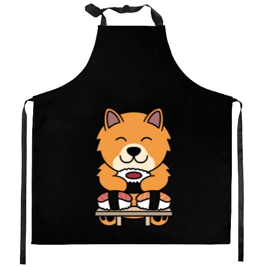 Sushi Lover Pomeranian Kitchen Aprons