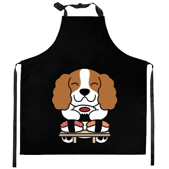Sushi Lover Cavalier King Charles Spaniel Kitchen Aprons