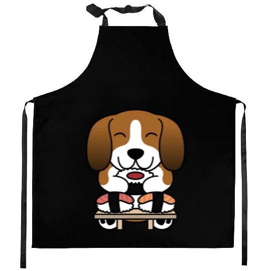 Sushi Lover Basset Hound Kitchen Aprons