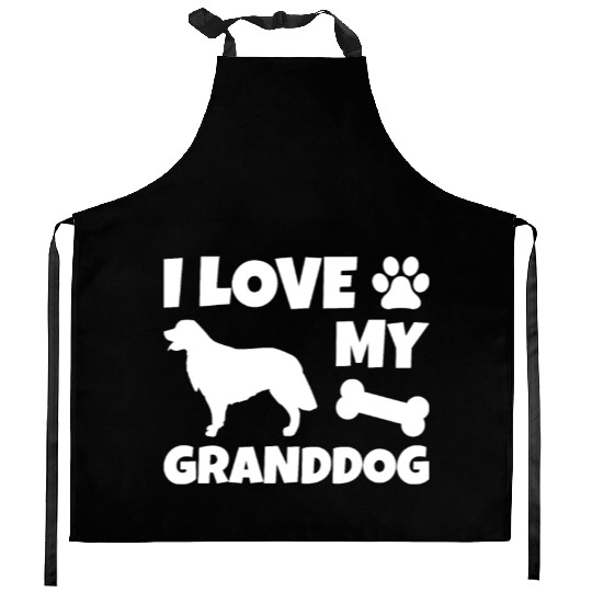 I Love My Granddog Golden Retriever Kitchen Aprons