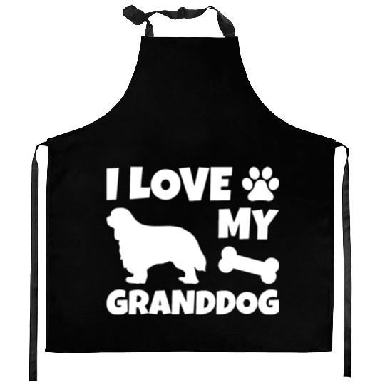 I Love My Granddog Cavalier King Charles Spaniel Kitchen Aprons