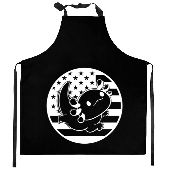 Axolotl American Flag Axolotl US Flag Axolotl Kitchen Aprons