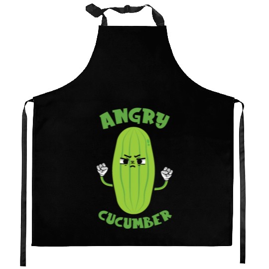 Angry Cucumber Vegetarian Vegetable Veggies Vegan Kitchen Aprons