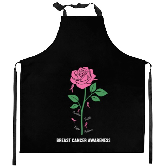 Fearless Faith Hope Beleive Breast Cancer Awarenes Kitchen Aprons