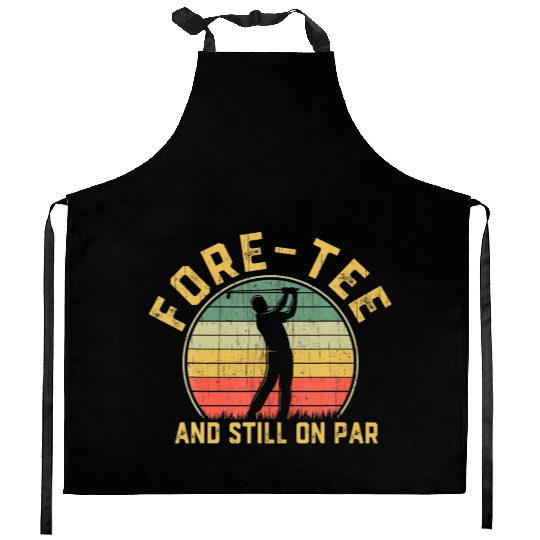 Funny 40th Birthday Golfer 40 Years Old Golfing Kitchen Aprons