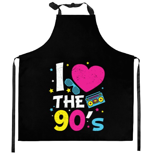 I Love the 90s Radio Cassette Tape Nostalgia Gifts Kitchen Aprons