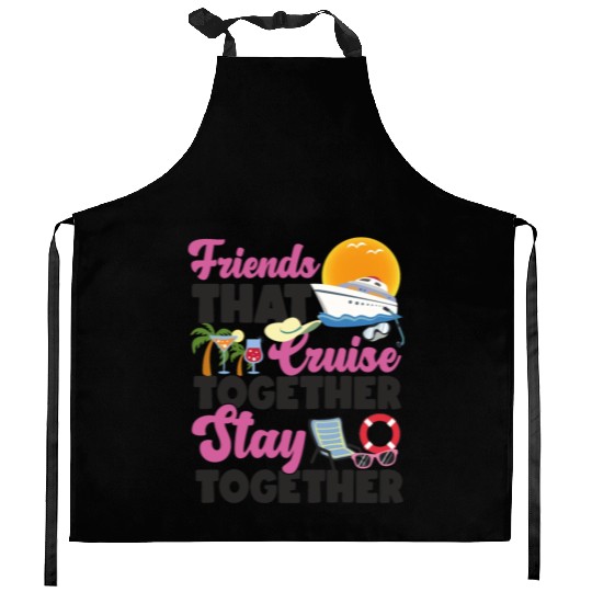 Cruise Ship Vacation Friends Kitchen Aprons