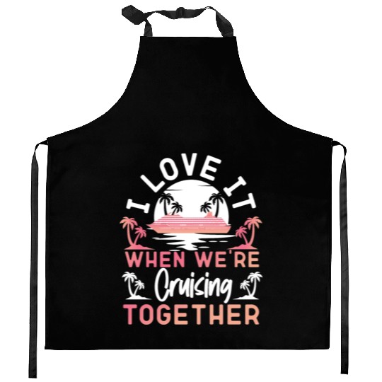 Cruise Ship Vacation Friends Kitchen Aprons