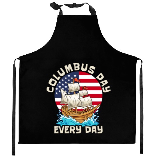Columbus Day 1492 Kitchen Aprons
