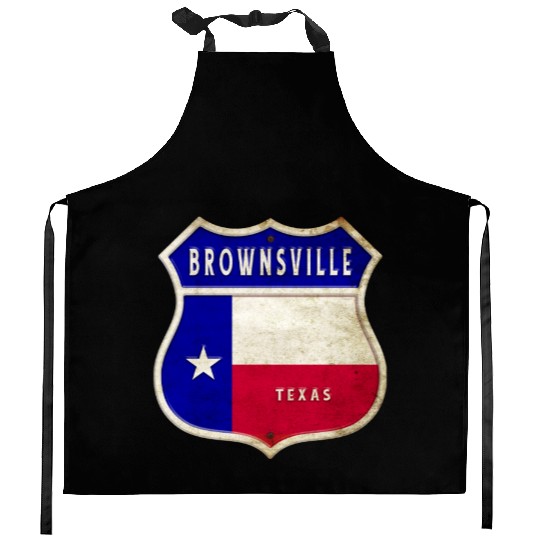 Brownsville Texas Crest Flag Design Kitchen Aprons