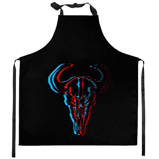 Buffalo skull Kitchen Aprons