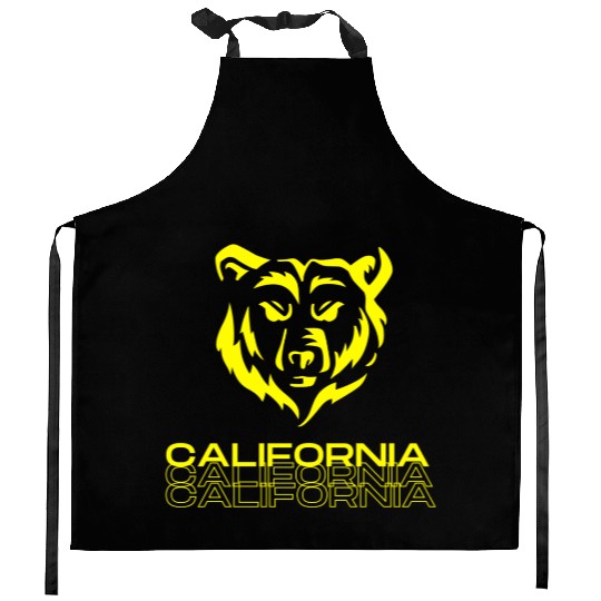California bear Kitchen Aprons