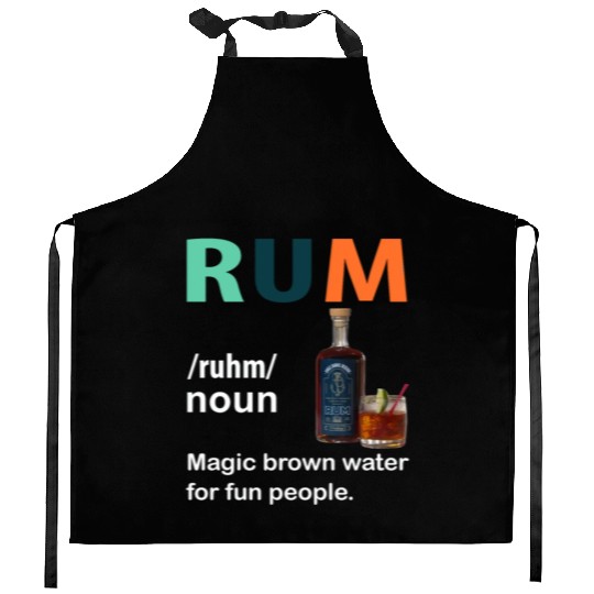 Rum Magic Brown Water For Fun People Funny Vintage Kitchen Aprons