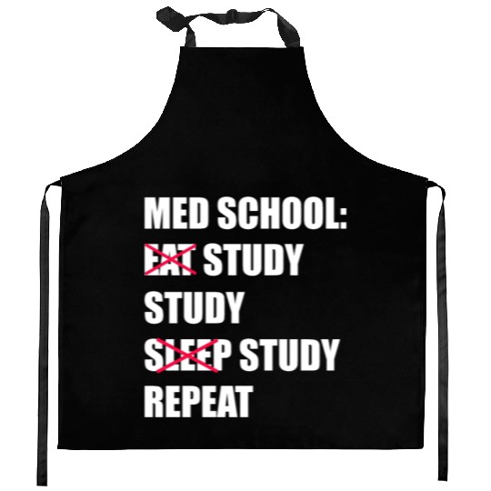 Med School Eat Study Sleep Repeat Medical Student Kitchen Aprons
