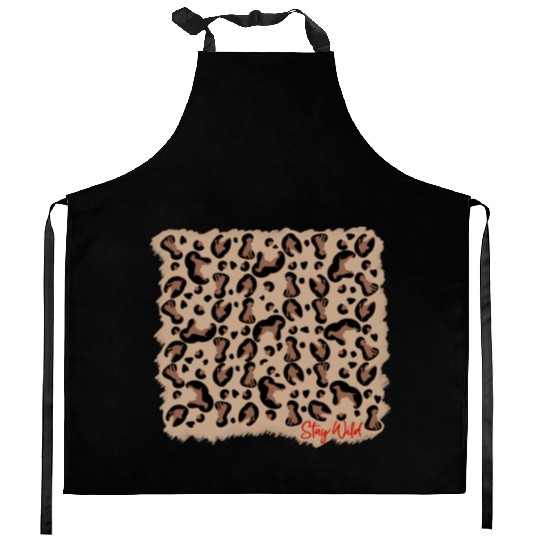 Vizsla leopard print stay Wild Kitchen Aprons