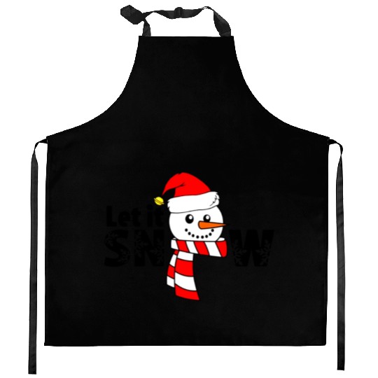 Let It Snow Snowman Snowflake Christmas Holiday Kitchen Aprons