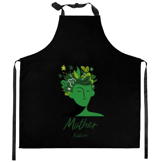 Mother Nature flowers head plants green gift idea Kitchen Aprons