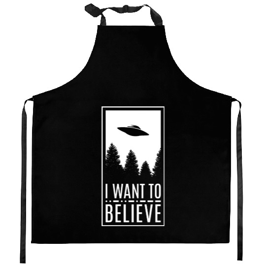 Alien UFO I Want To Believe Kitchen Aprons