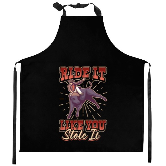 Rodeo Bull Riding Livestock Show Farmer Cattle Kitchen Aprons