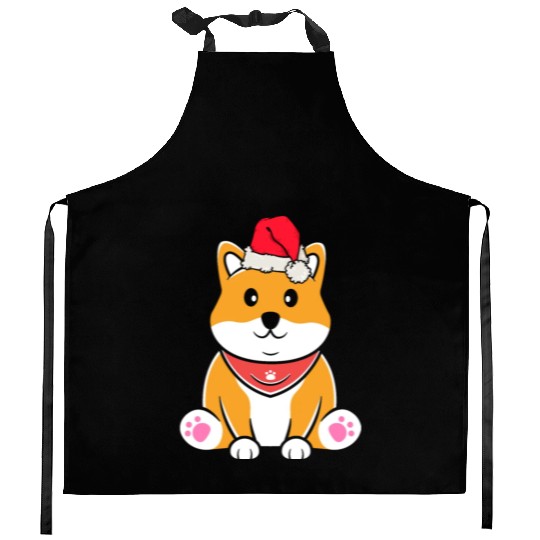 Shiba Inu Japanese Dog Lover Puppy Paw Christmas Kitchen Aprons
