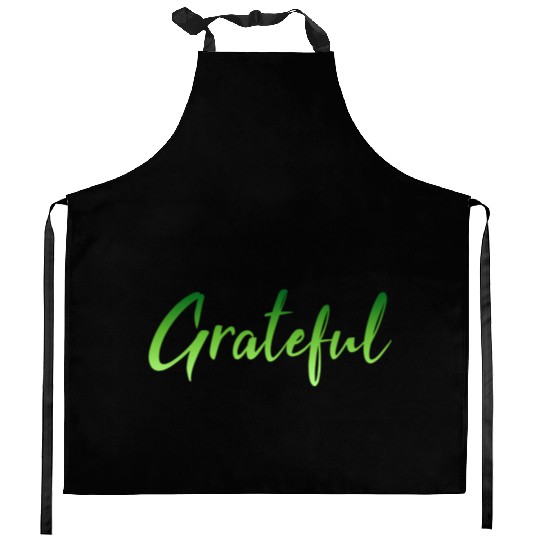 Grateful - Green FINAL 1 Kitchen Aprons