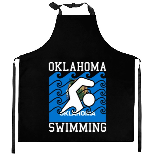 Oklahoma Flag Swimming Team Swim Swimmer US State Kitchen Aprons