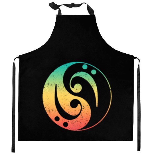 Ying Yang Bass Guitar Player Kitchen Aprons