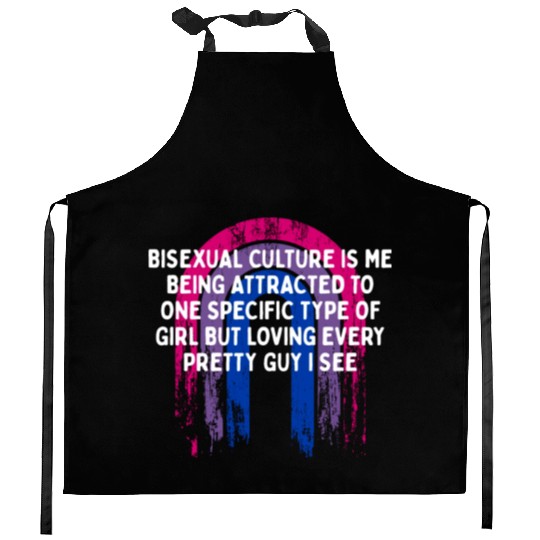 Bisexual is Being Attracted Bi LGBTQ Bi Pride Kitchen Aprons