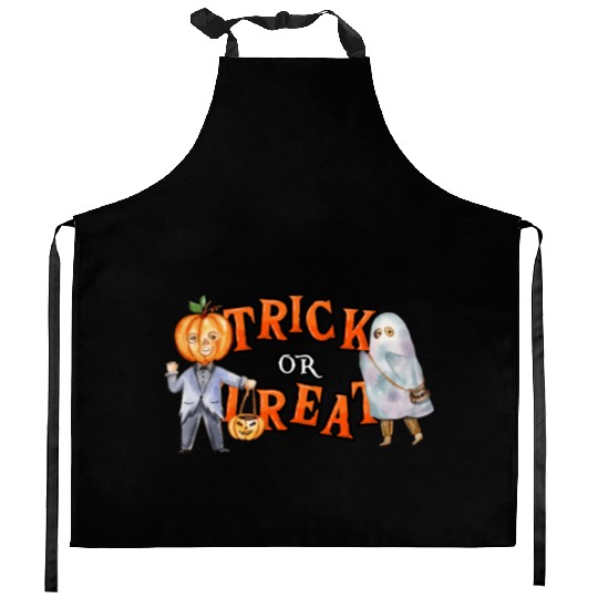 Trick or Treat halloween cute pumpkin Kitchen Aprons