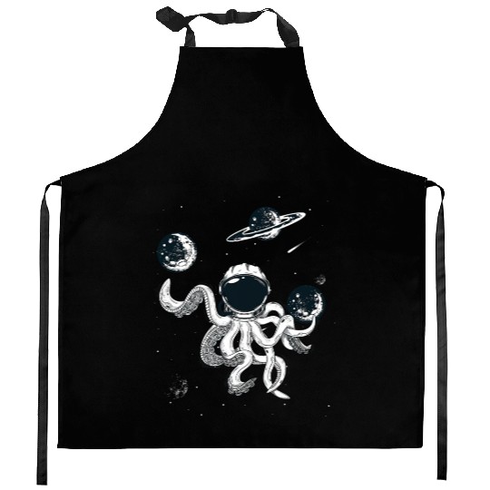 Octopus in Helmet Kitchen Aprons