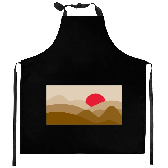 Minimalist Sun Copper Brown Kitchen Aprons
