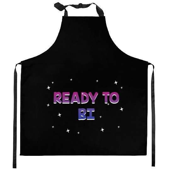 Ready to Bi Bisexual LGBTQ Bi Pride LGBT Funny Kitchen Aprons