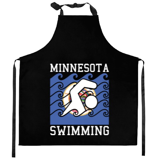 Minnesota Flag Swimming Team Swim Swimmer US State Kitchen Aprons