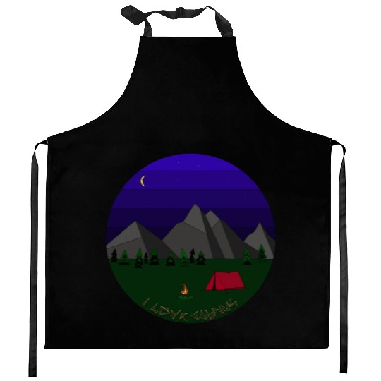 I love camping Kitchen Aprons