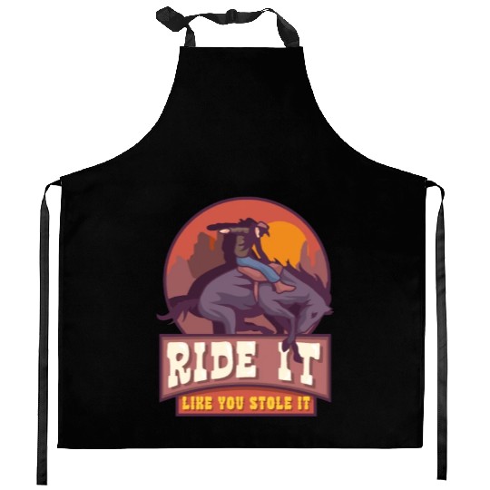 Rodeo Bull Riding Livestock Show Farmer Cattle Kitchen Aprons