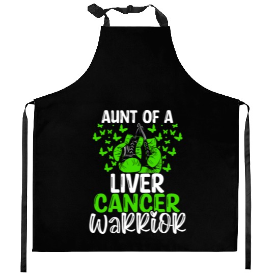Liver Cancer Awareness Aunt Nephew Niece Kitchen Aprons