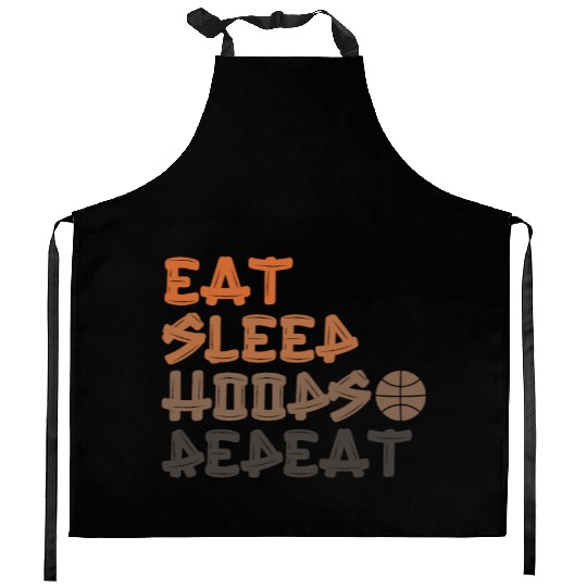 Eat Sleep Hoops Repeat Basketball Kitchen Aprons