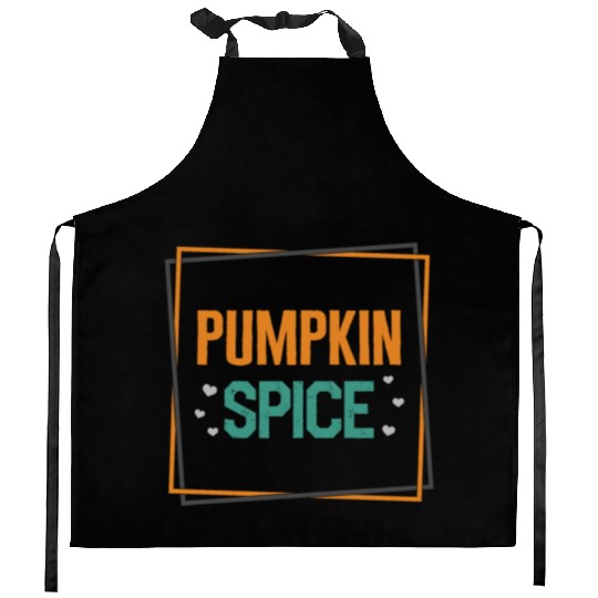 Halloween Theme Cute Pumpkin Spice Coffee Lover Kitchen Aprons