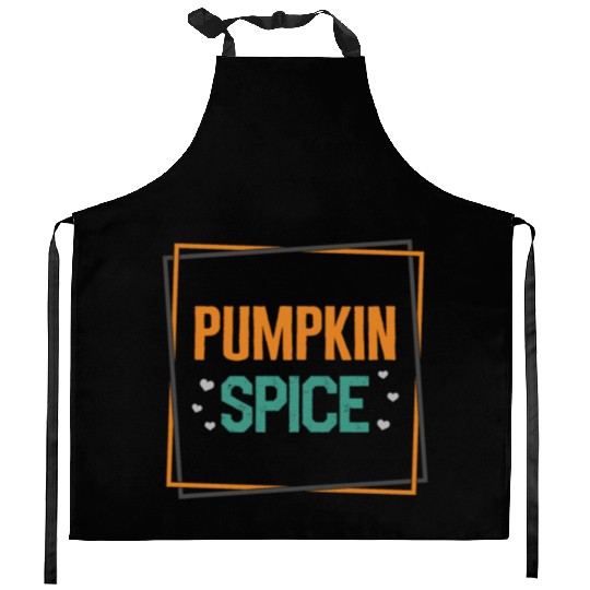 Halloween Theme Cute Pumpkin Spice Coffee Lover Kitchen Aprons
