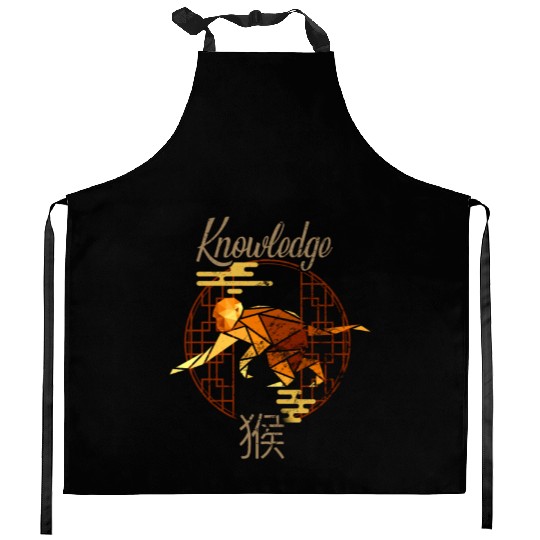 Chinese Zodiac Animals Astrology Geometric Monkey Kitchen Aprons