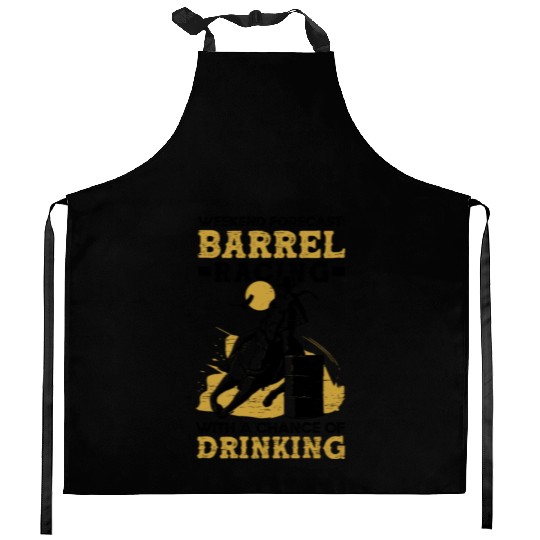 Barrel Racing Drink Beer Rodeo Equestrian Horse Kitchen Aprons