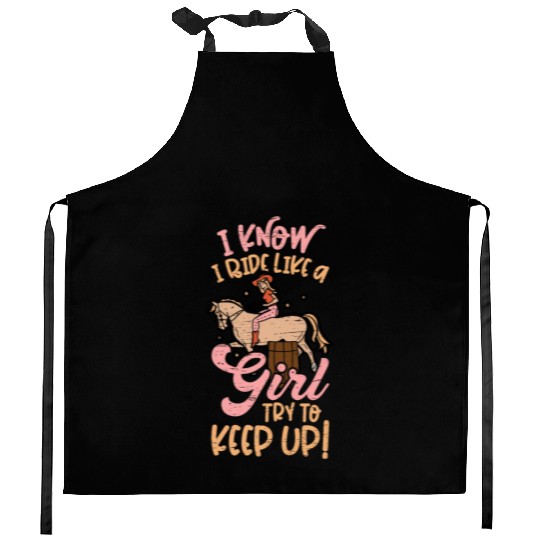 Barrel Racing Rodeo Equestrian Horse Barrel Racer Kitchen Aprons
