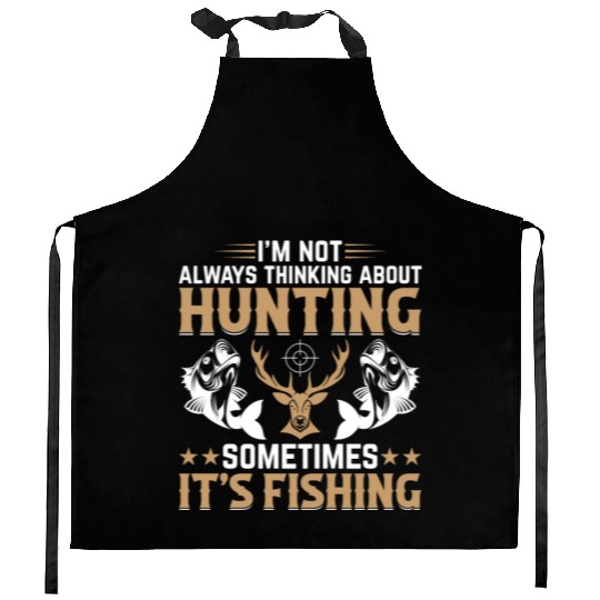 Fish Fishing Deer Hunting Trout Fishing - Deer Hun Kitchen Aprons